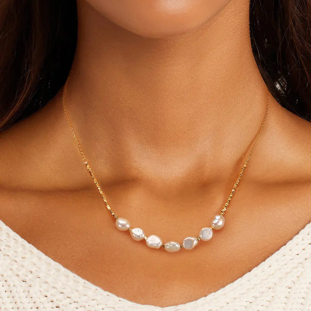 Colier din Argint cu Perle Naturale de Cultură Pearl Reflection Silver [4]
