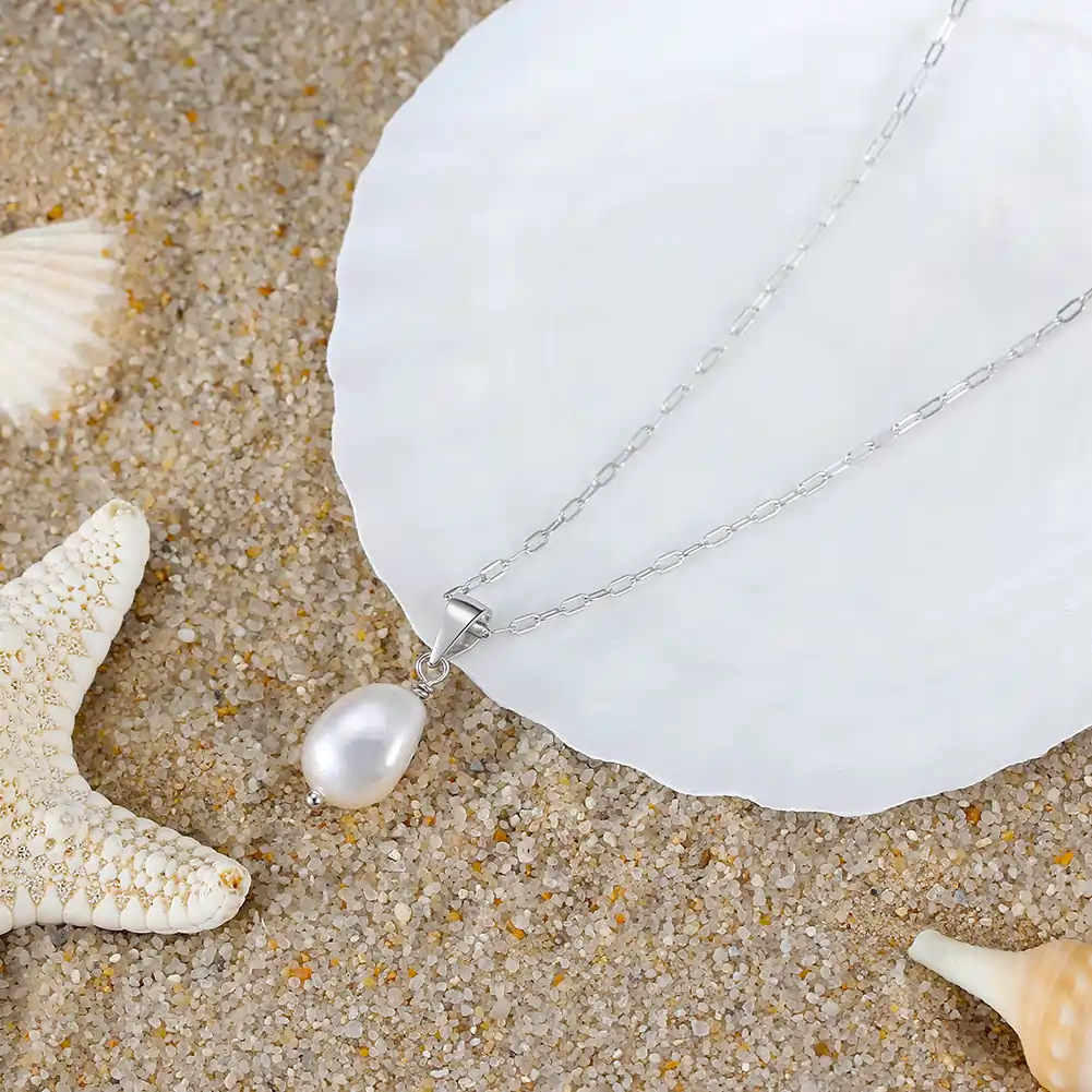 Colier din Argint cu Perle Naturale de Cultură Classic Pearl Silver [2]