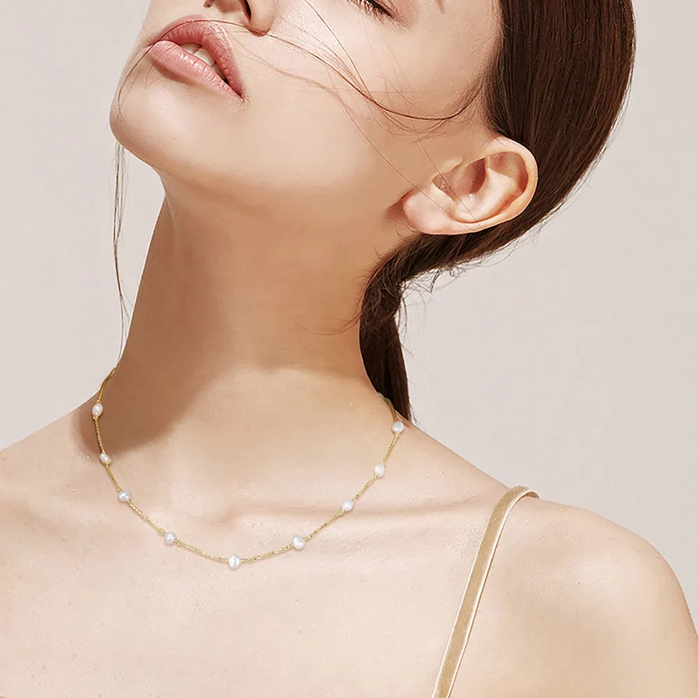 Colier din Argint cu Perle Naturale de Cultură Dot Harmony Silver [3]