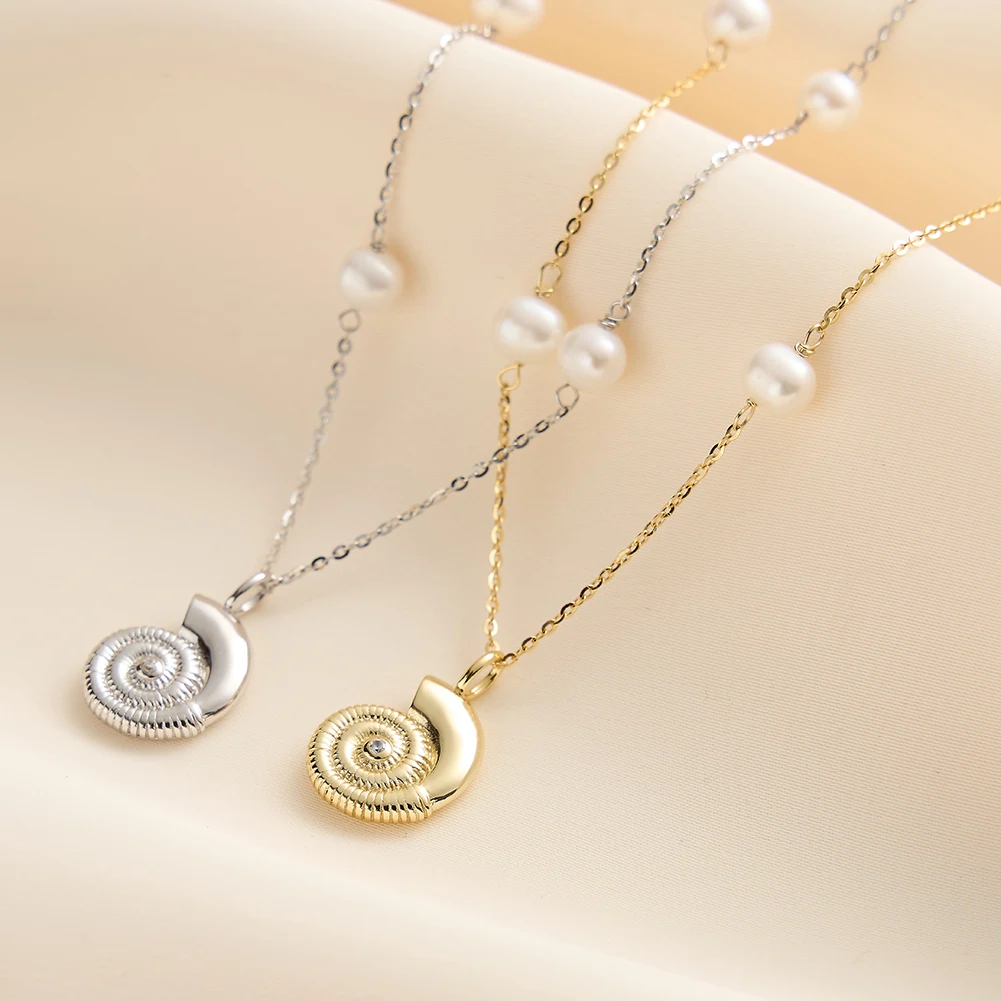 Colier din Argint cu Perle Naturale de Cultură Spiral Pearl Silver [3]