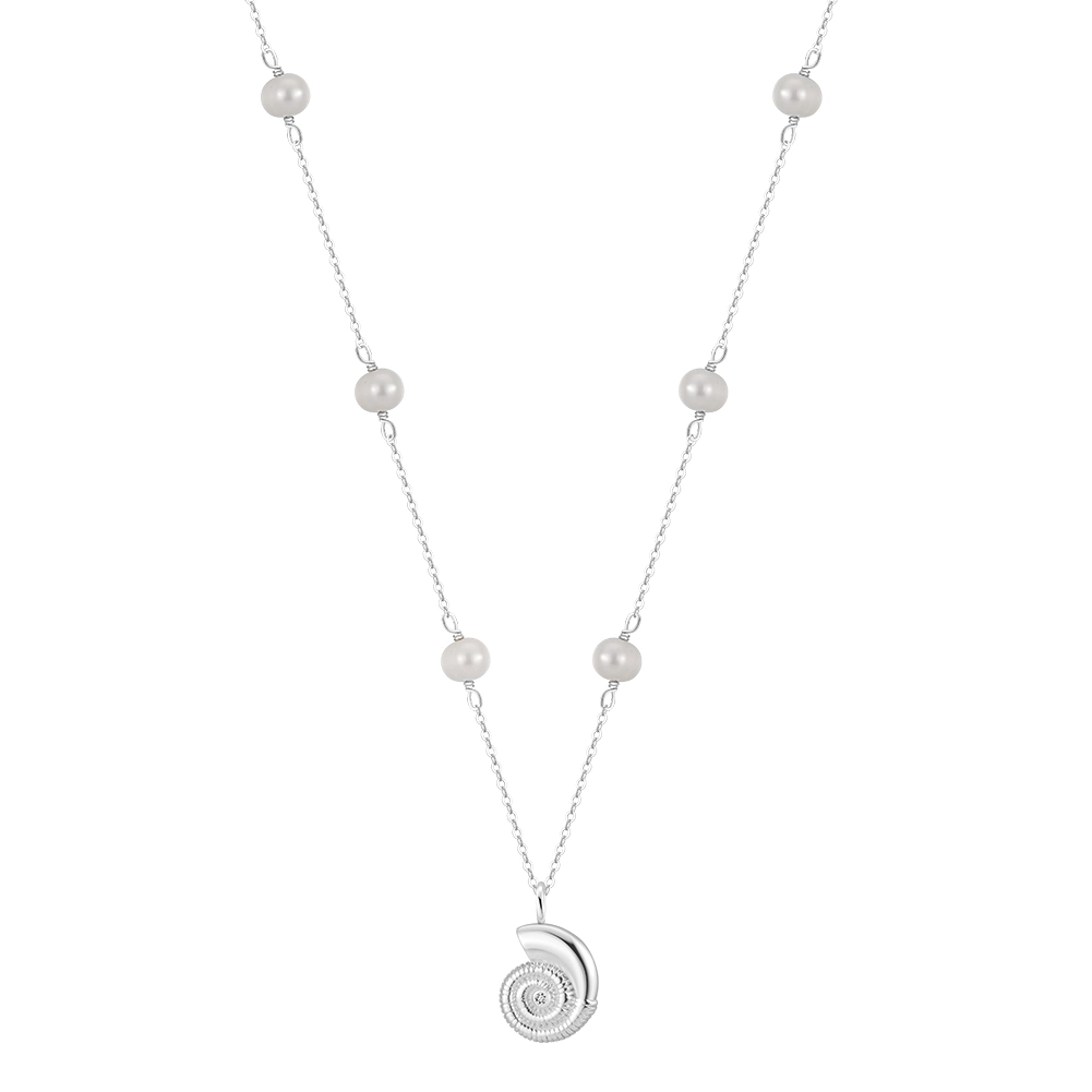 Colier din Argint cu Perle Naturale de Cultură Spiral Pearl Silver [1]