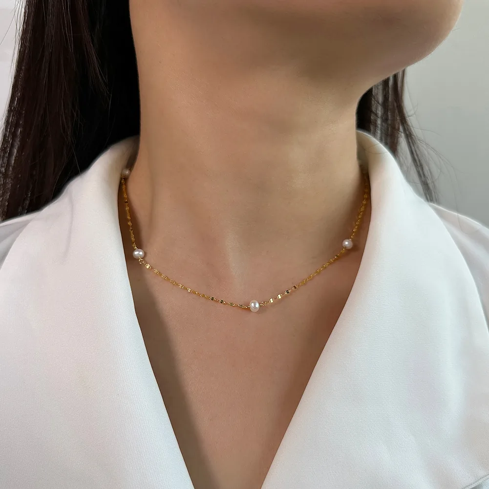 Colier din Argint cu Perle Naturale de Cultură Twisted Pearl Silver [2]