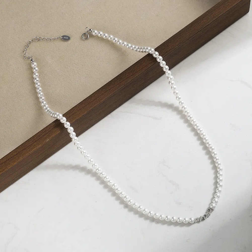 Colier din argint cu perle shell Beads Argintiu [2]
