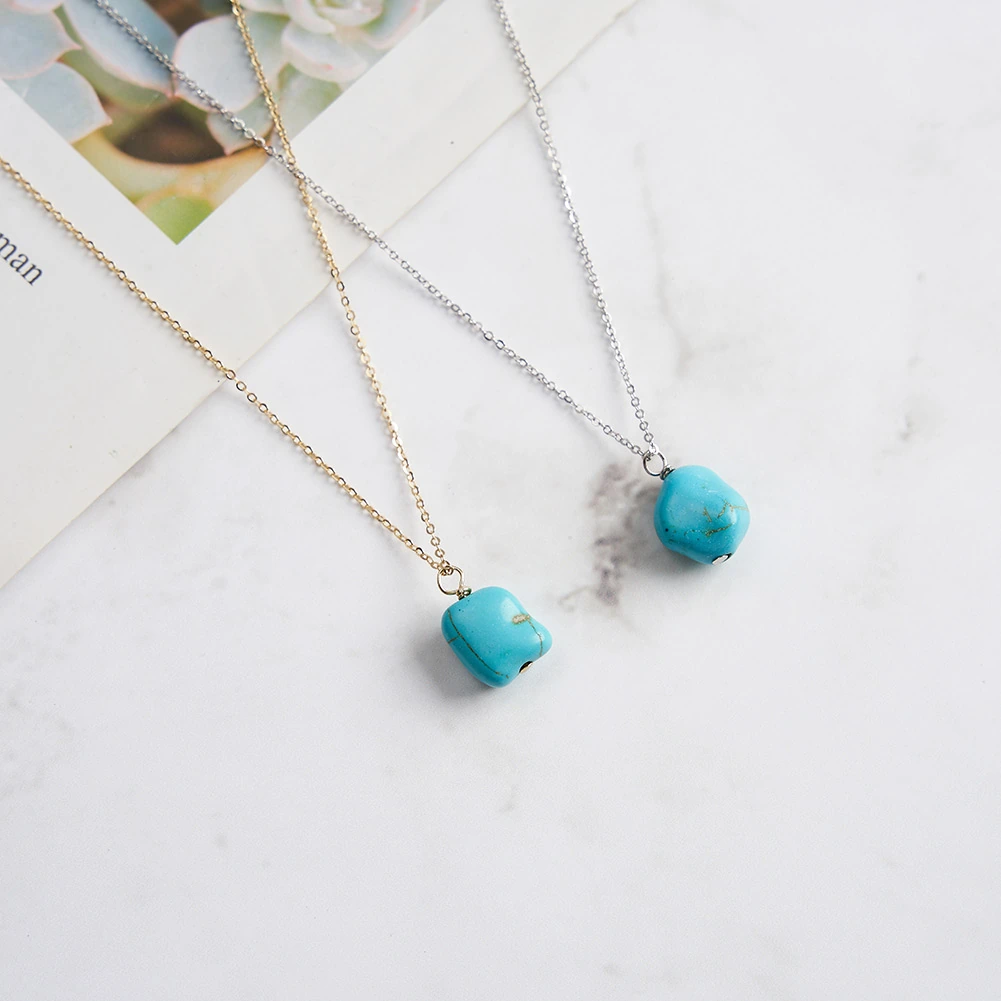 Colier din Argint cu Piatră Naturală Turcoaz Silver Pendant [4]