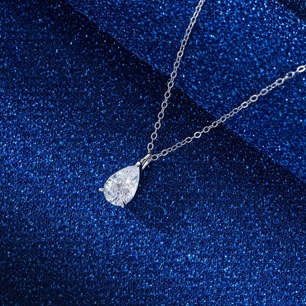 Colier din argint cu zirconiu Pear Solitaire Argintiu [4]