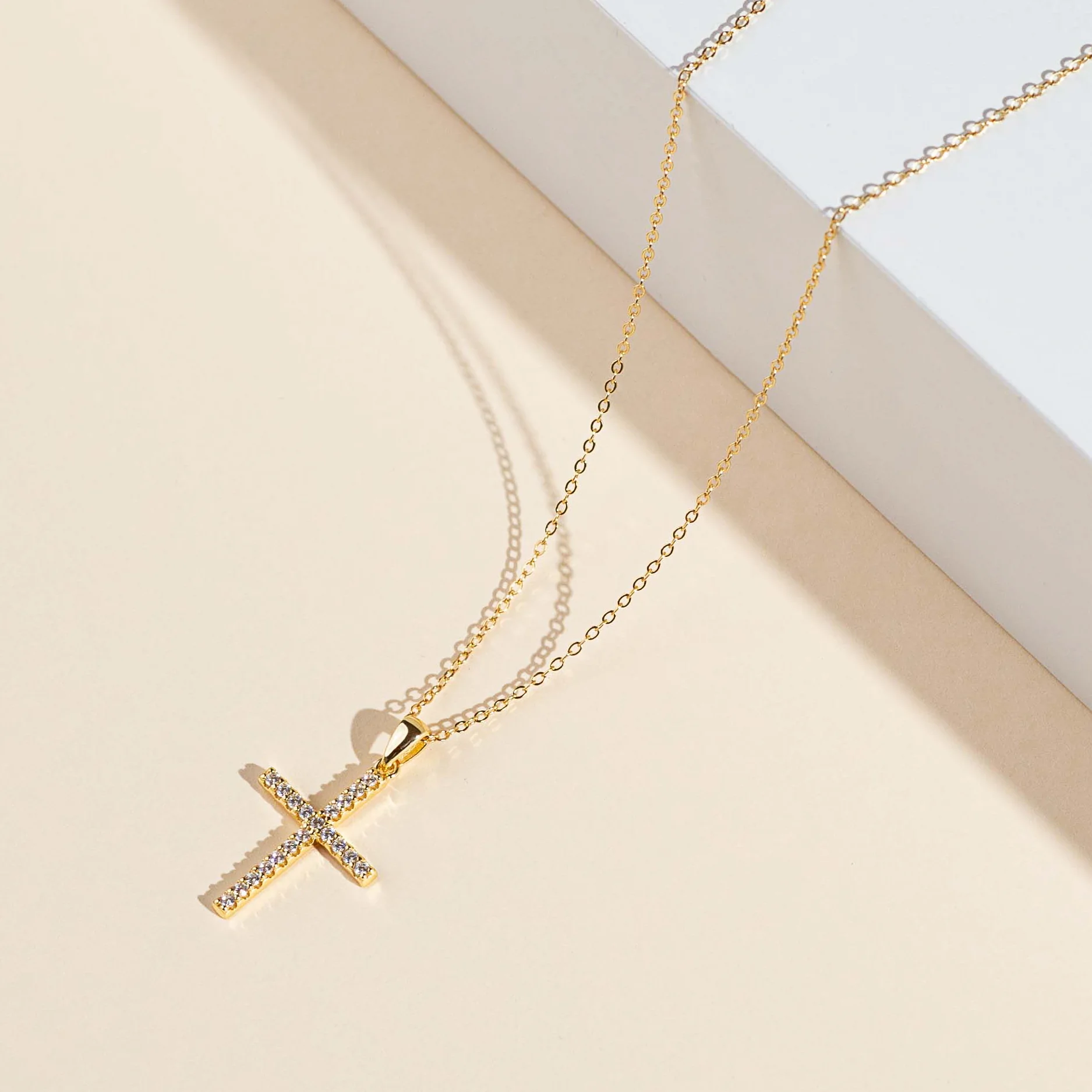 Colier din Argint Gold Crystal Cross [2]