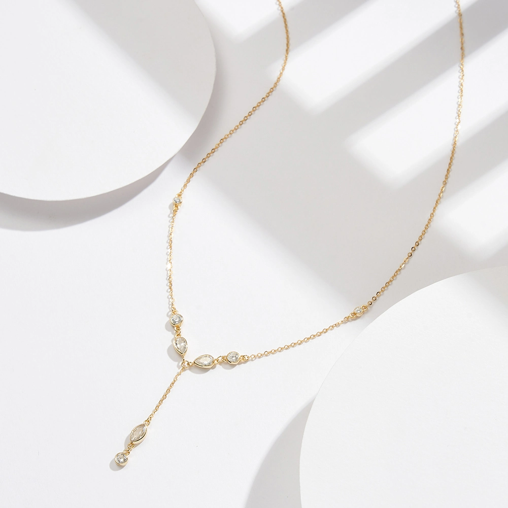 Colier din Argint Gold Crystal Drop [3]