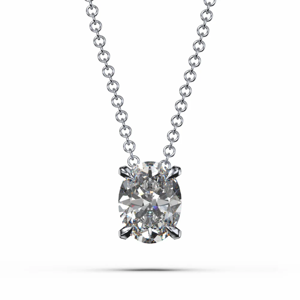 Colier din Argint Oval Brilliance Halo Silver [2]