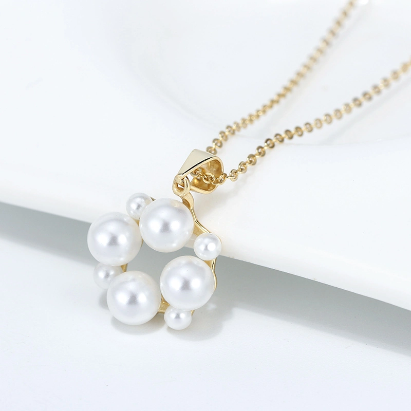 Colier din Argint Pearl Circle Gold [2]