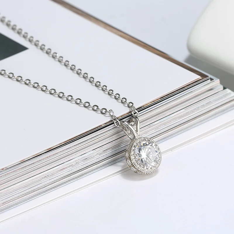 Colier din Argint Round Halo Pendant [2]