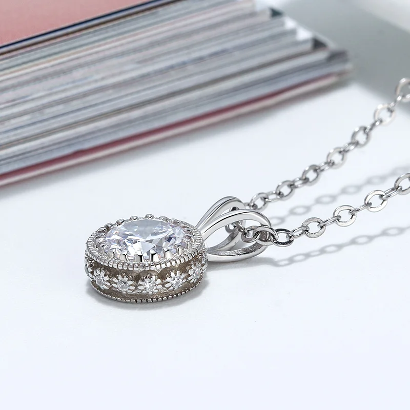 Colier din Argint Round Halo Pendant [3]