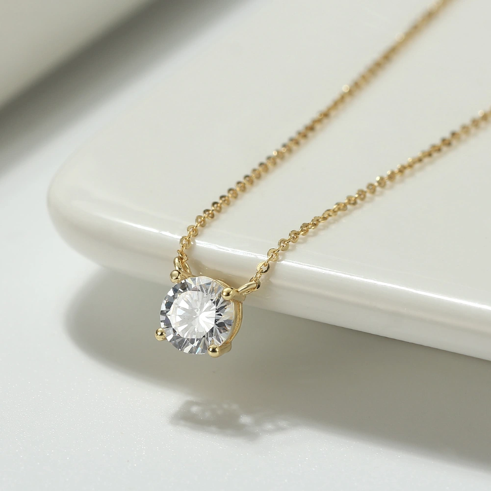 Colier din Argint Solitaire Sterling Gold [2]