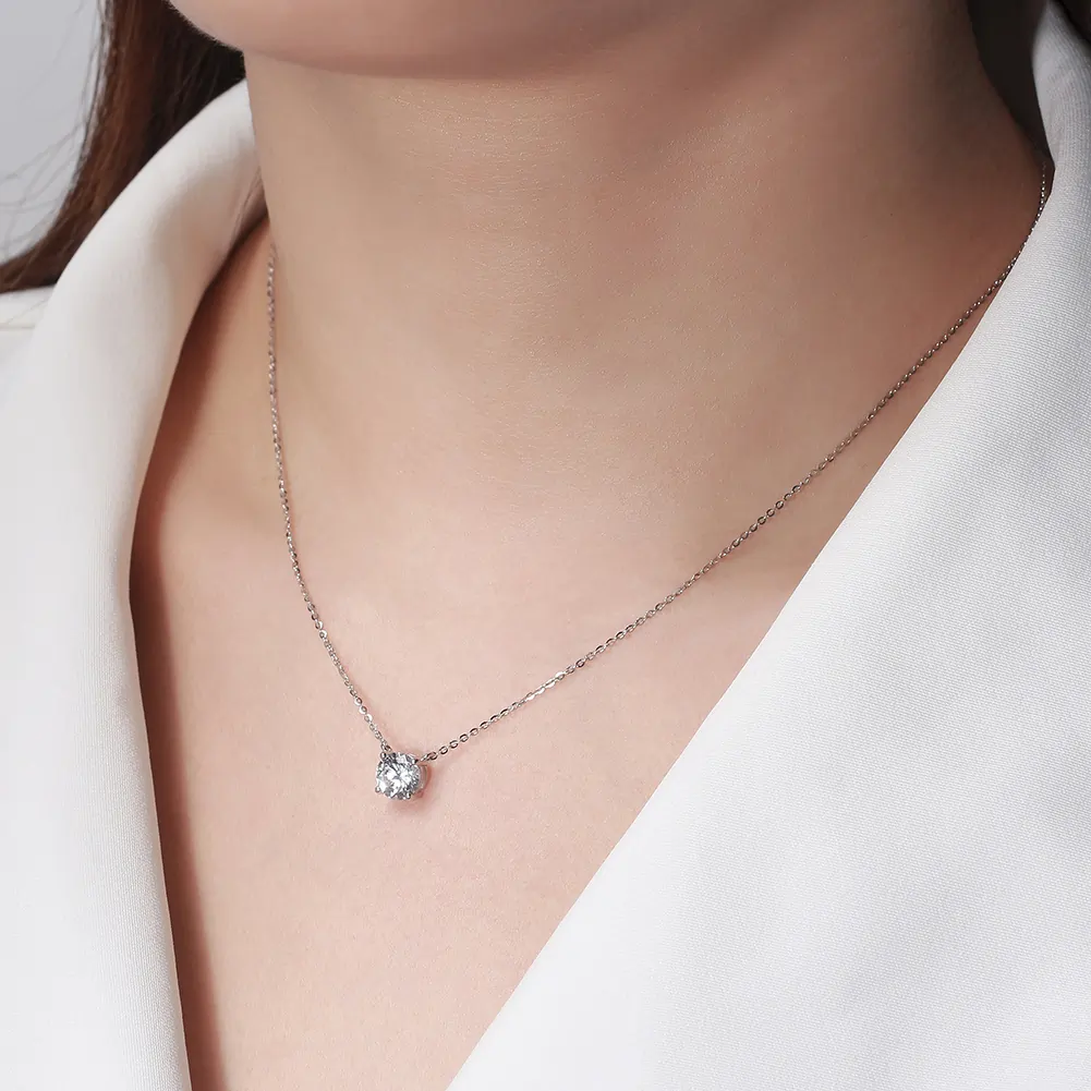 Colier din Argint Solitaire Sterling Rose Gold [3]