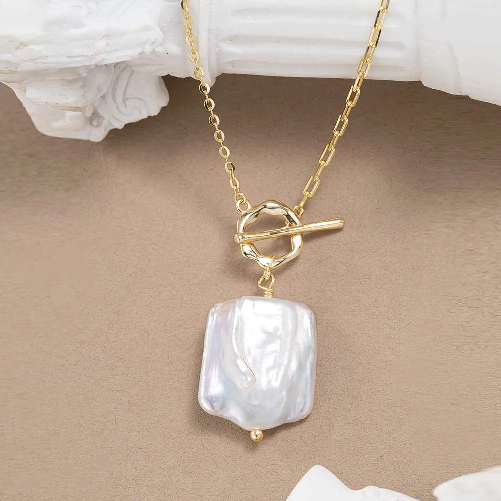 Colier din Argint Toggle Gold Baroque [3]