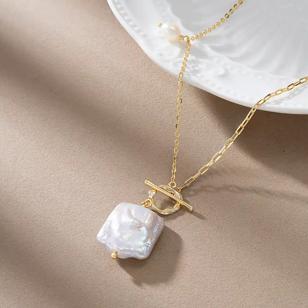 Colier din Argint Toggle Gold Baroque [4]