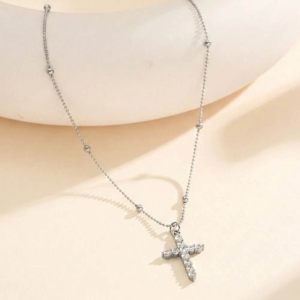 Colier Statement Cross Argintiu [2]