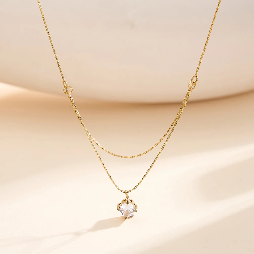 Colier Statement Double Chain Auriu [2]