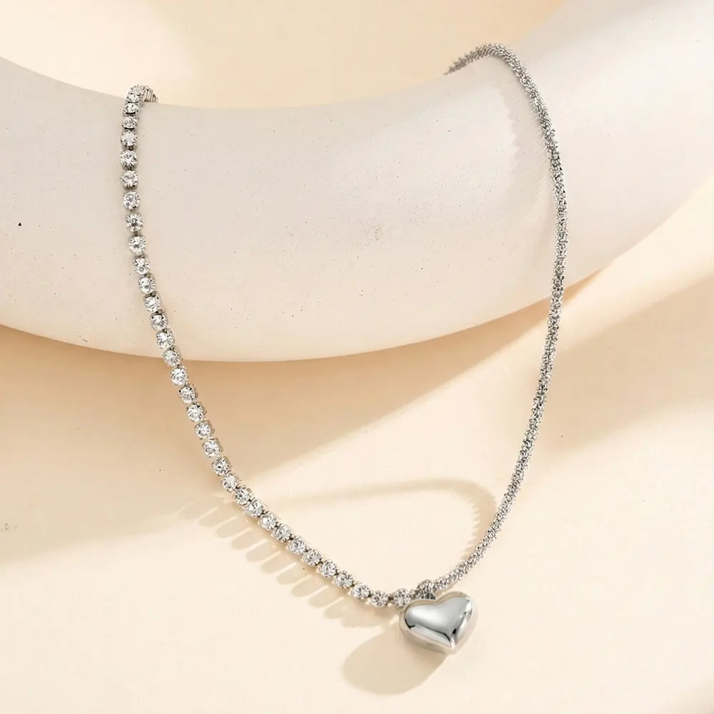 Colier Statement Split Heart Argintiu [2]