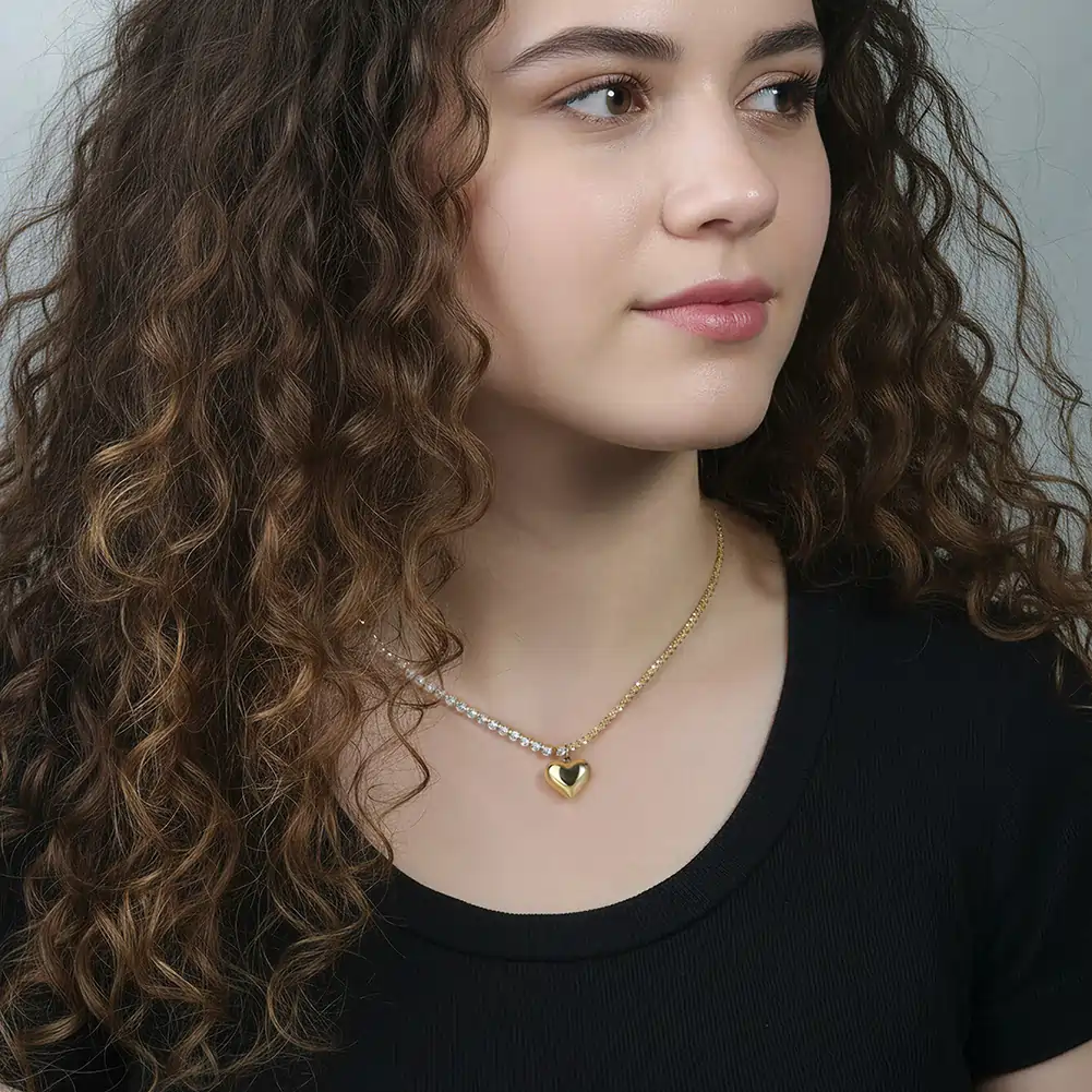 Colier Statement Split Heart Auriu [4]