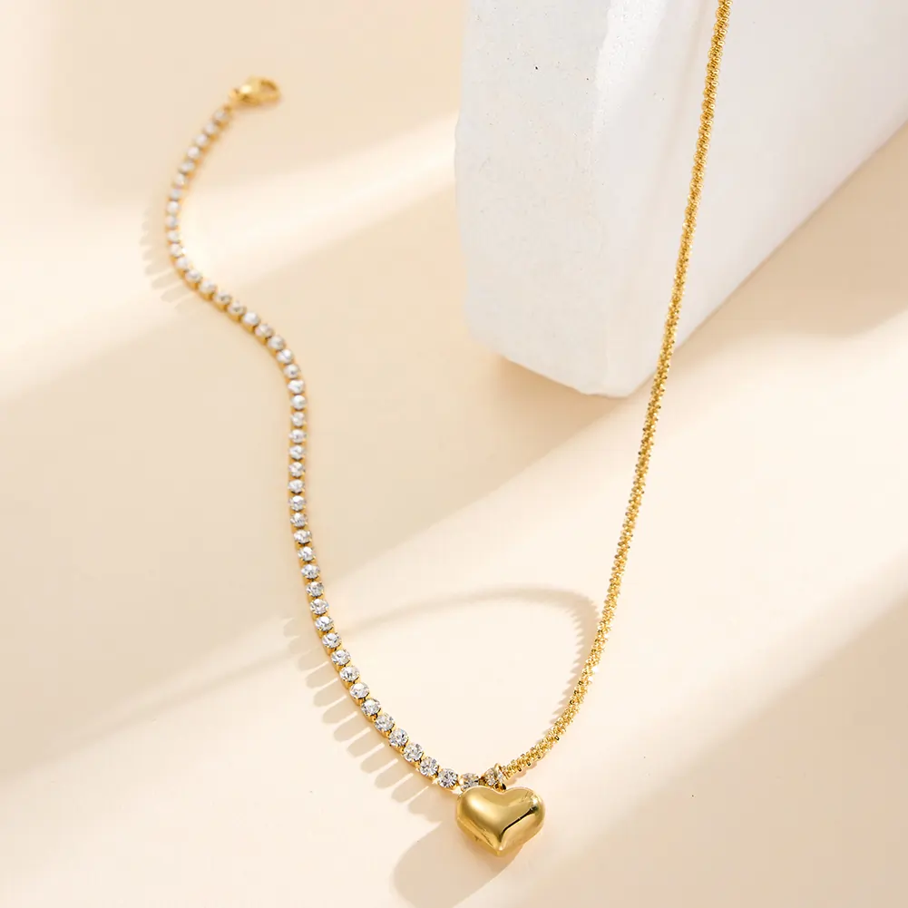 Colier Statement Split Heart Auriu [2]