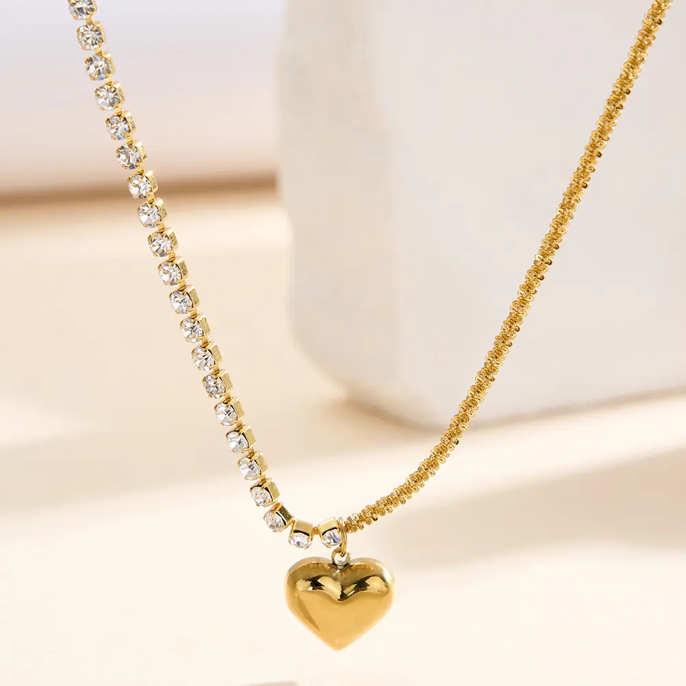 Colier Statement Split Heart Auriu [3]