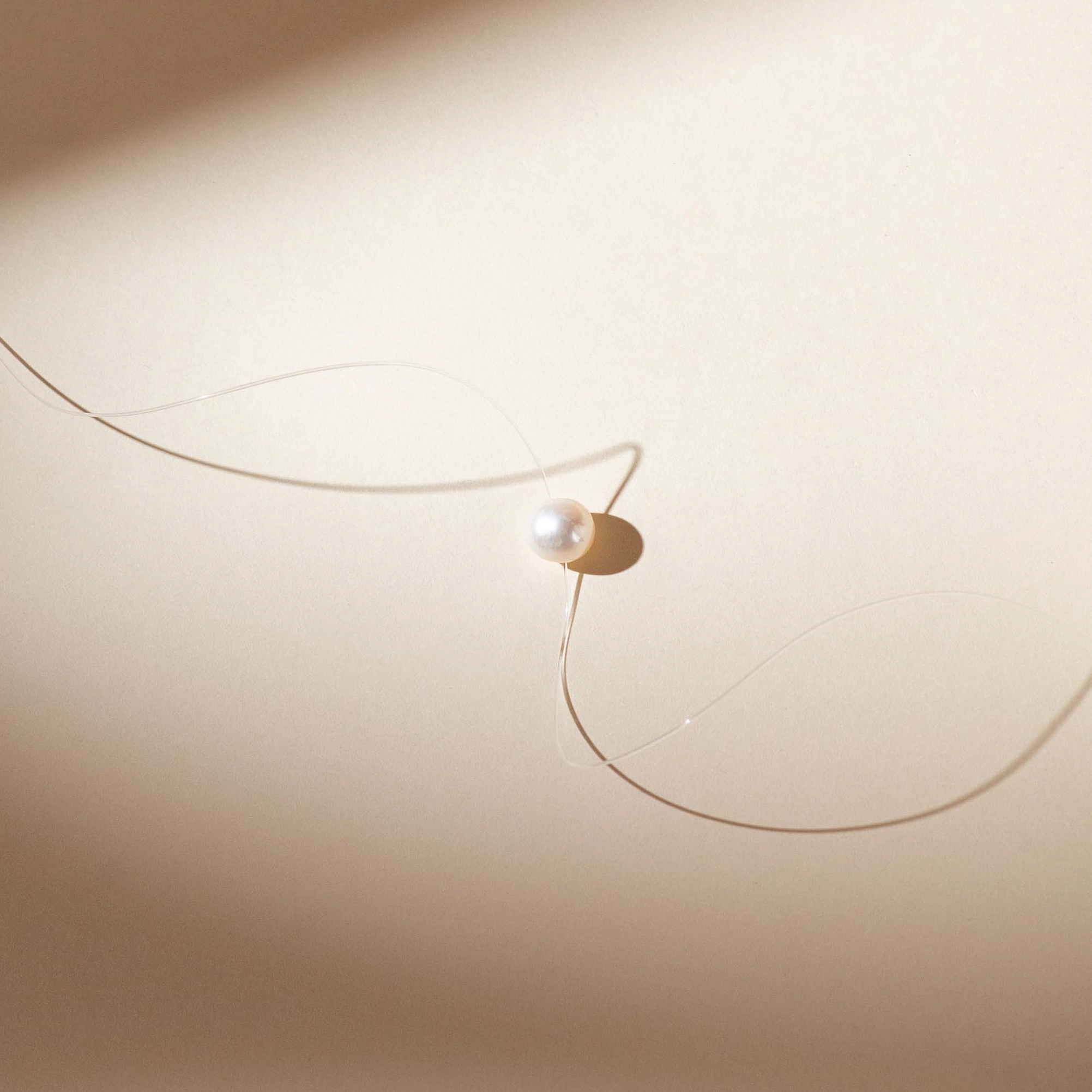 Colier transparent cu perlă naturală de cultura. Invisible Pearl [4]