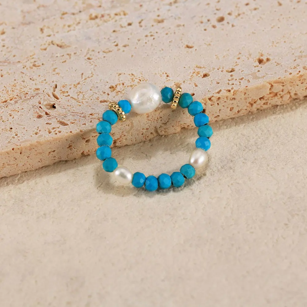 Inel din Argint cu Perlă Naturală și Piatră Turcoaz Pearl Turquoise Harmony [4]