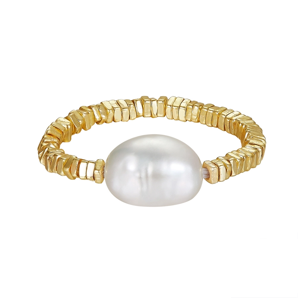 Inel din Argint Cu Perlă Naturală de Cultură Bead Gold [1]