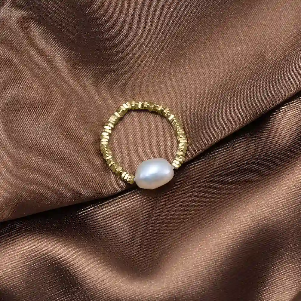 Inel din Argint Cu Perlă Naturală de Cultură Bead Gold [4]