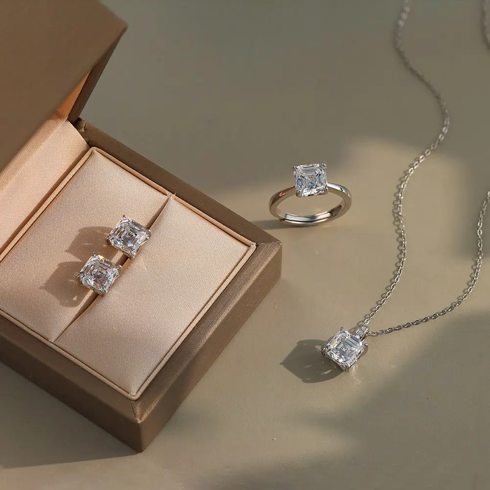 Inel din argint cu zirconiu Asscher Solitaire Argintiu [3]