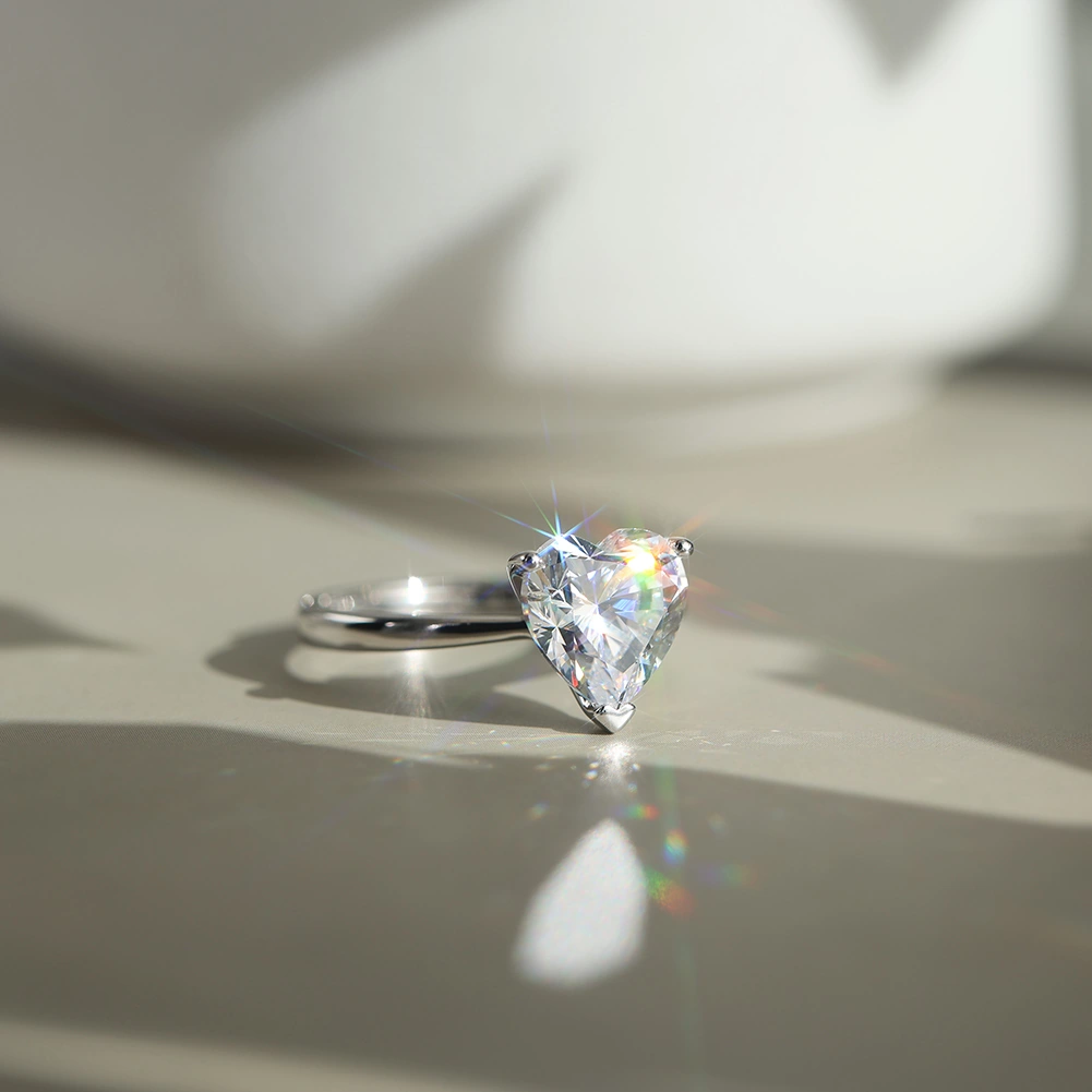 Inel din argint cu zirconiu Heart Solitaire Argintiu [2]