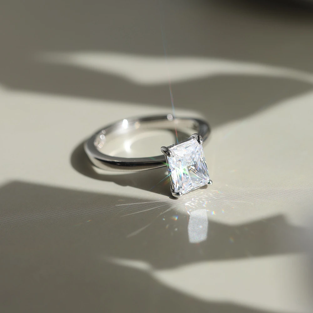 Inel din argint cu zirconiu Radiant Solitaire Argintiu [3]