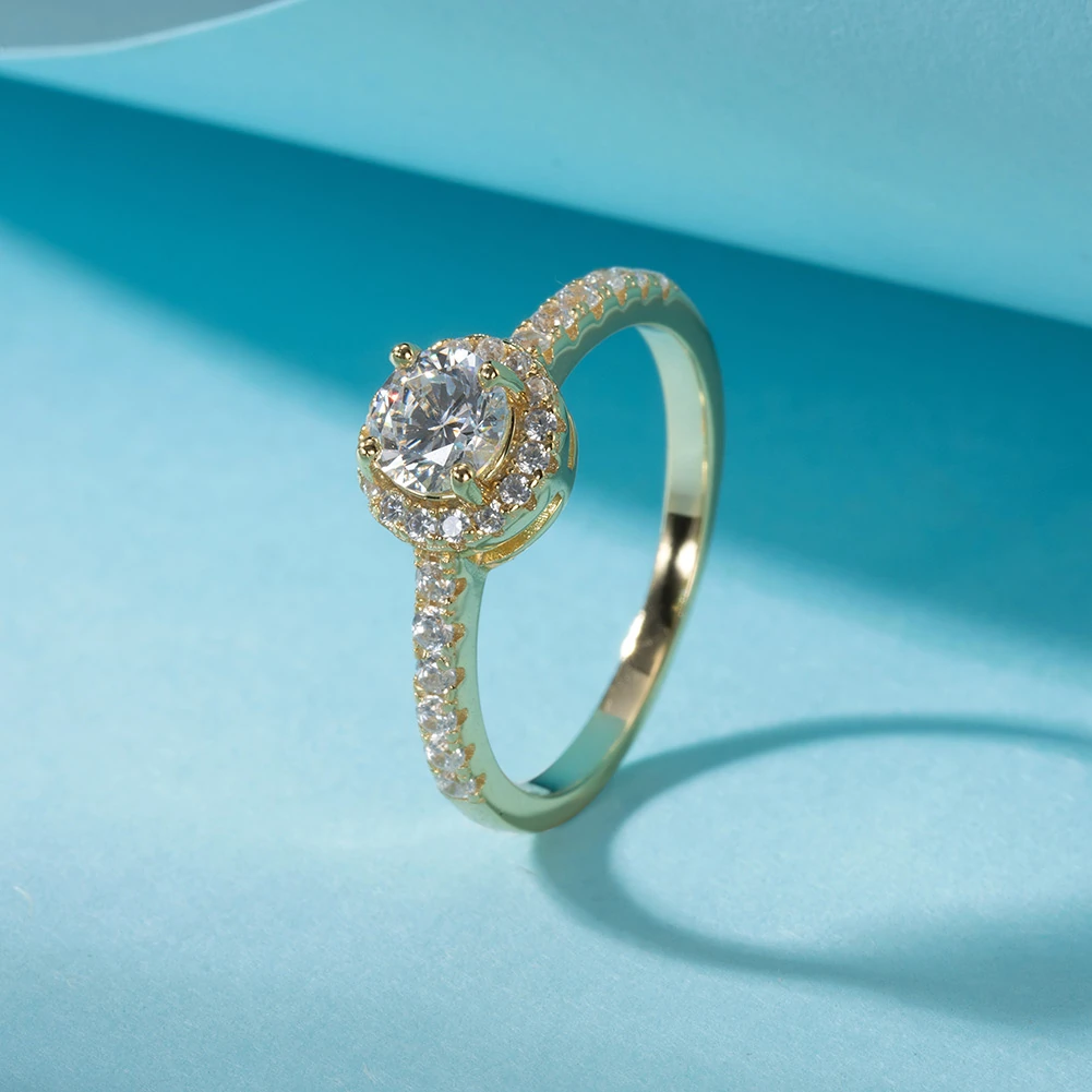 Inel din Argint Elegant Halo Gold [2]