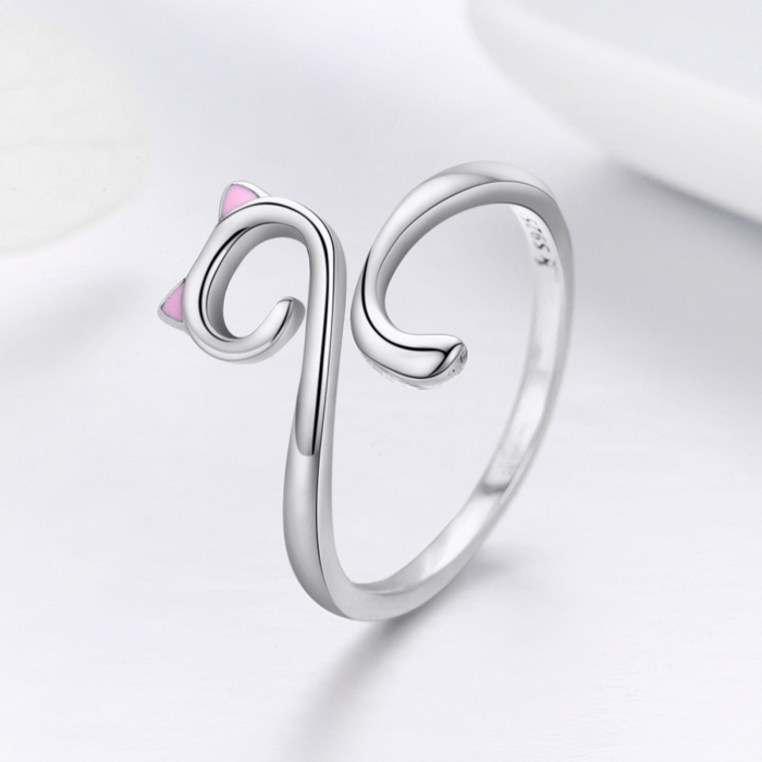 Inel din argint Pink Cat [5]