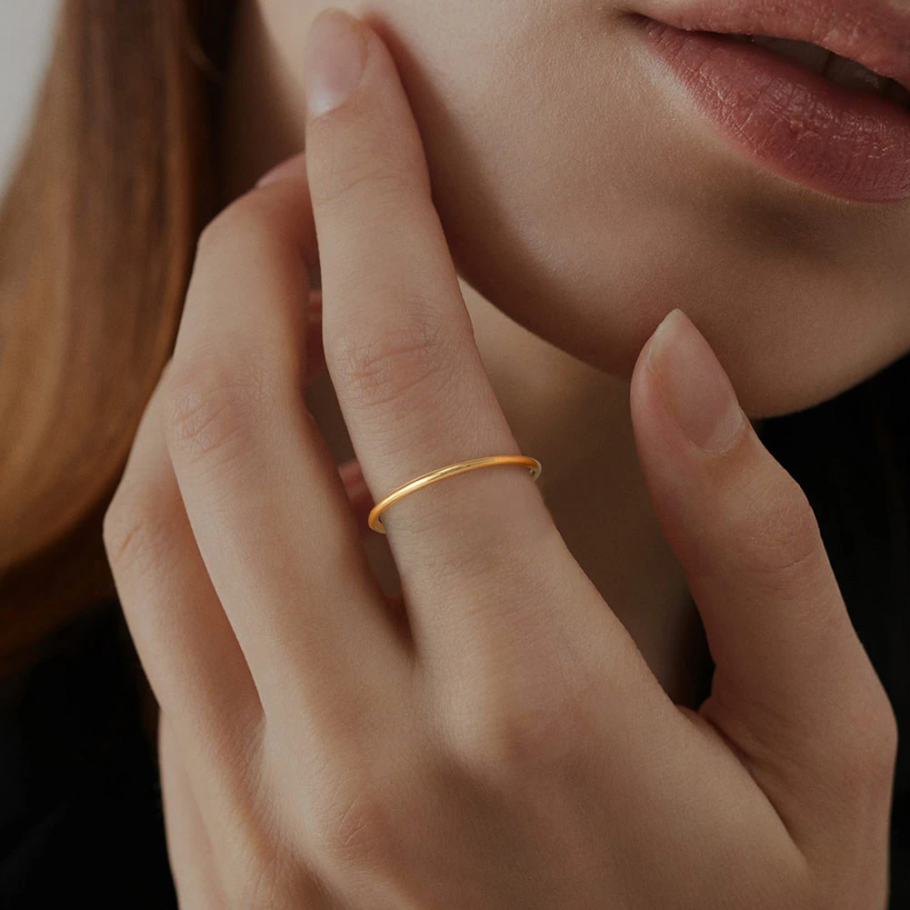 Inel din Argint Simplicity Band Golden [2]