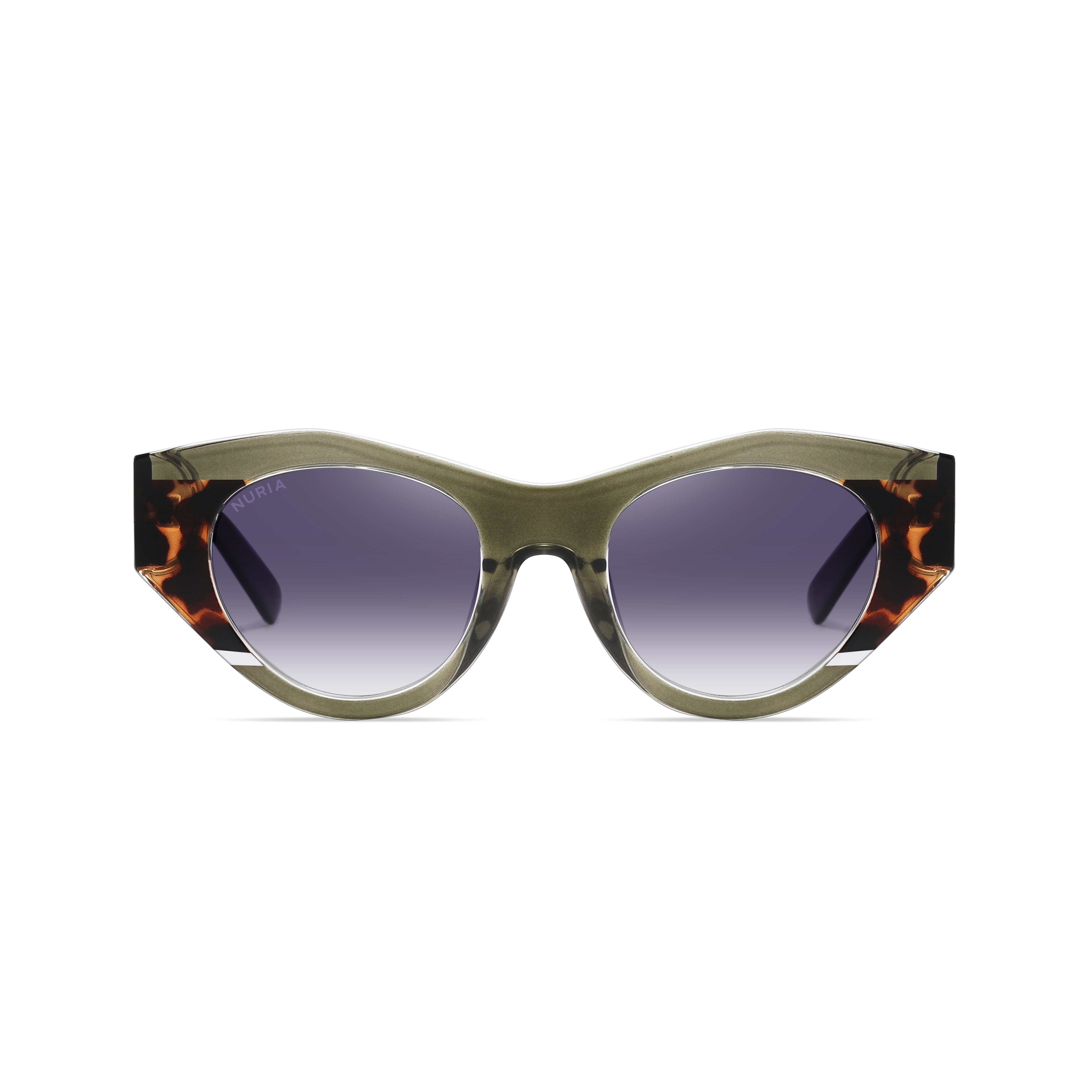 Ochelari de Soare NURIA cu Ramă Angulară Riviera Olive Tortoise [2]