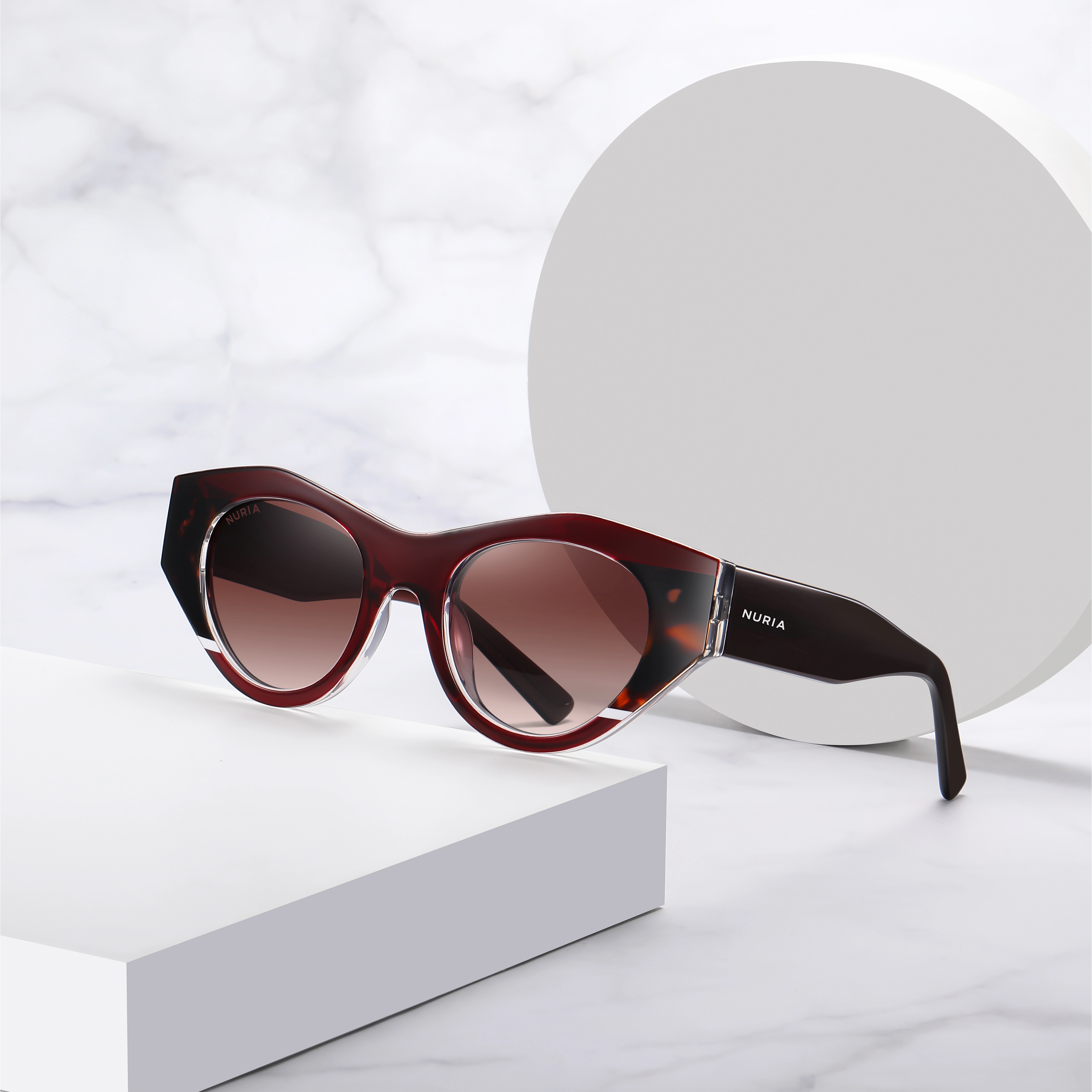 Ochelari de Soare NURIA cu Ramă Angulară Riviera Ruby Tortoise [5]