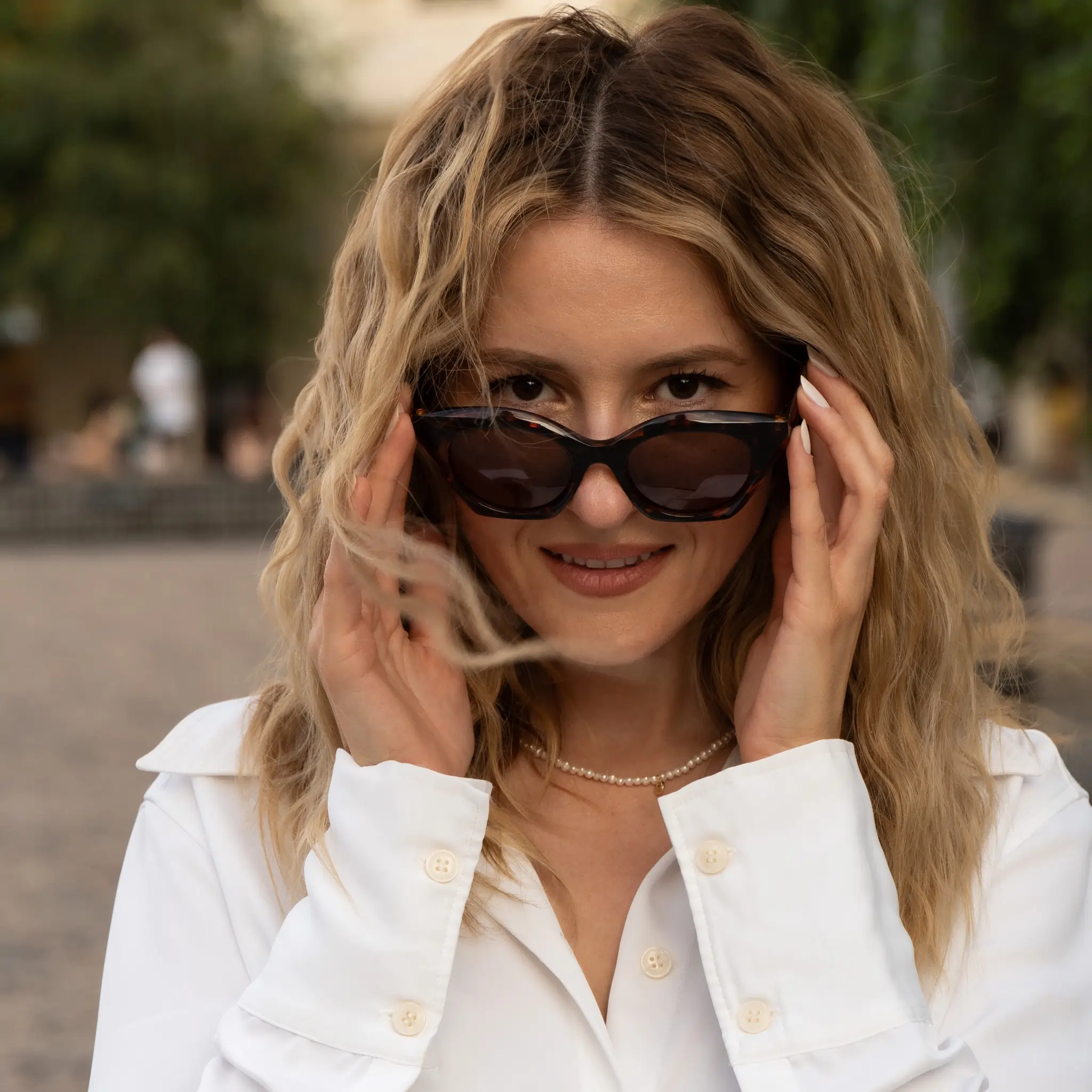 Ochelari de Soare NURIA cu Ramă Cat-Eye Eclipse Elegance Olive Tortoise [7]