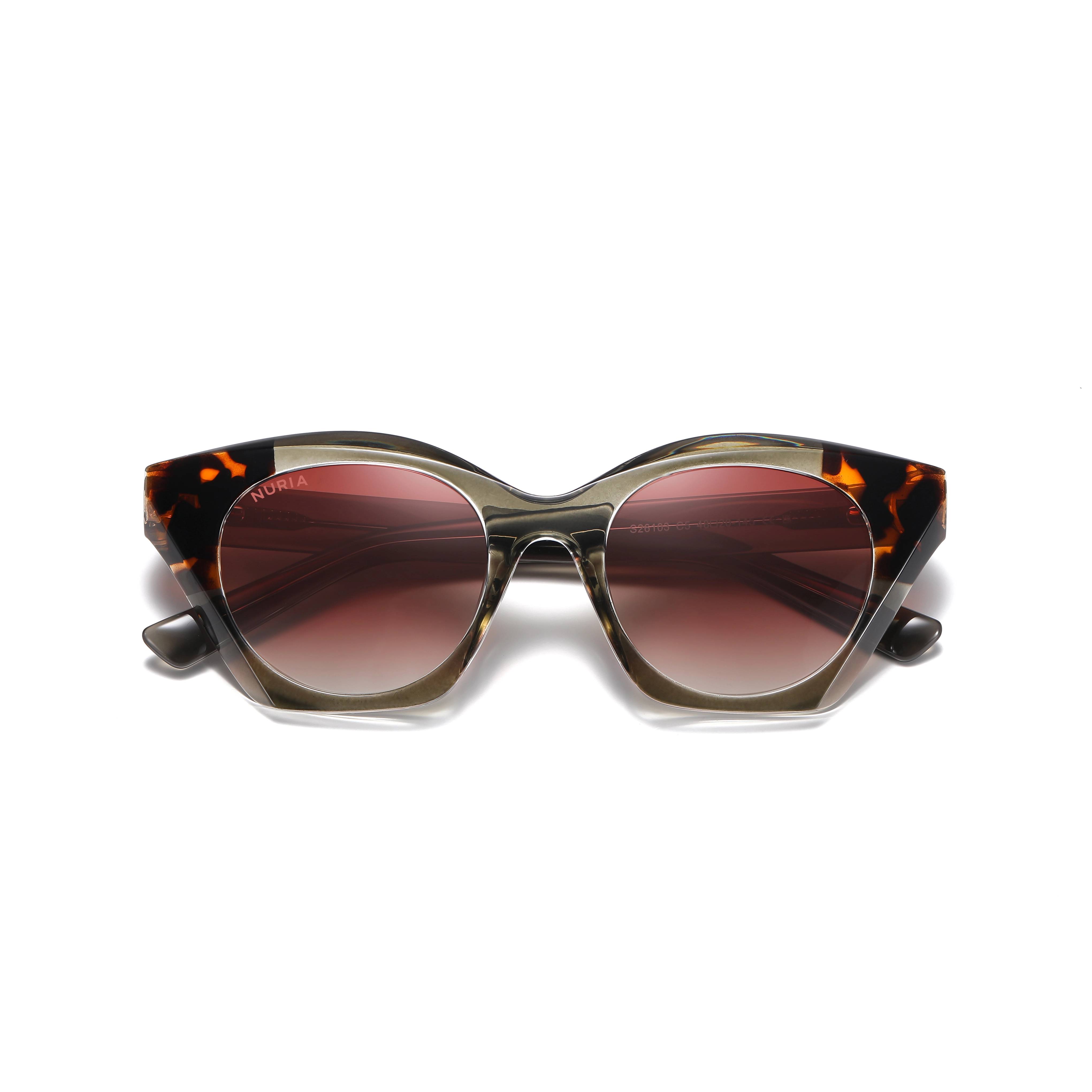 Ochelari de Soare NURIA cu Ramă Cat-Eye Eclipse Elegance Olive Tortoise [4]
