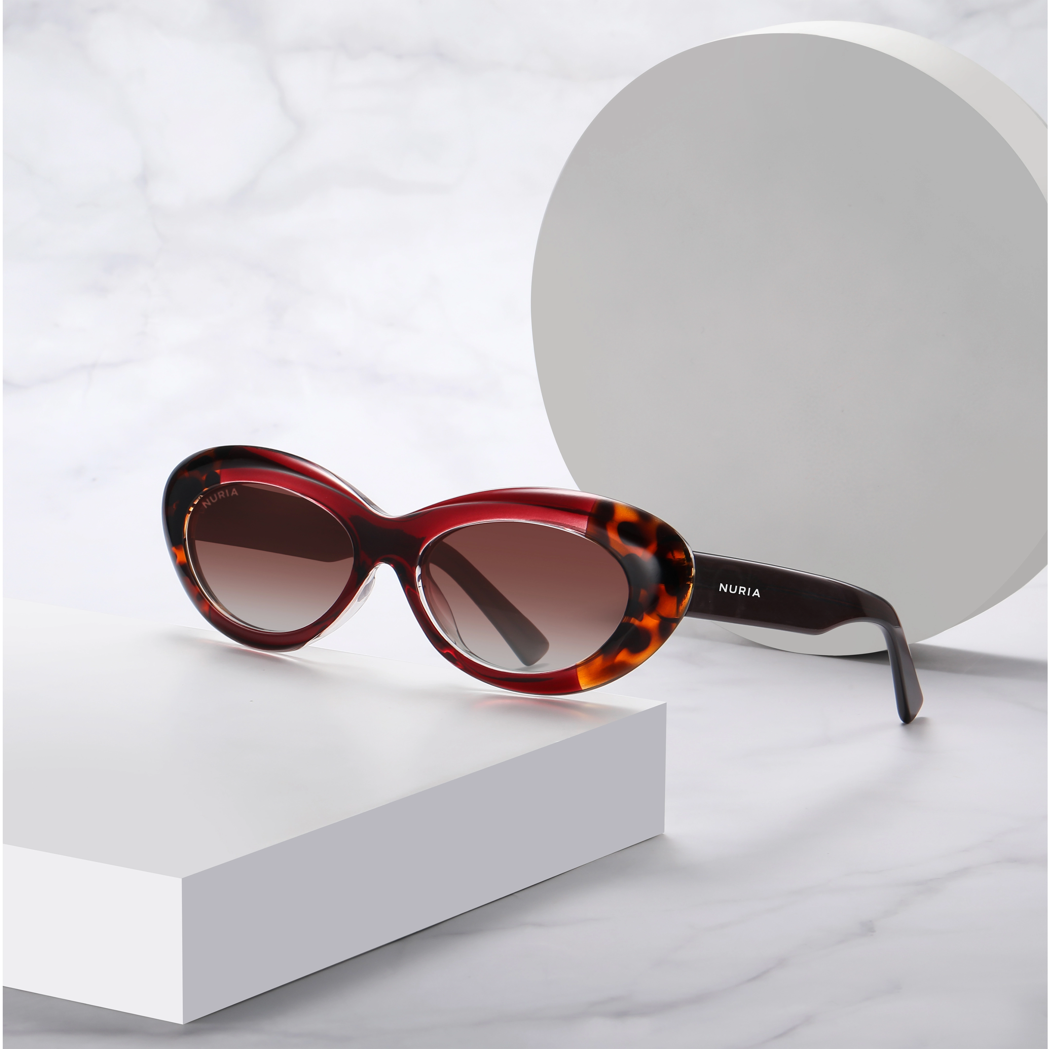 Ochelari de Soare NURIA cu Ramă Cat-Eye Sunset Serenade Ruby Tortoise [4]