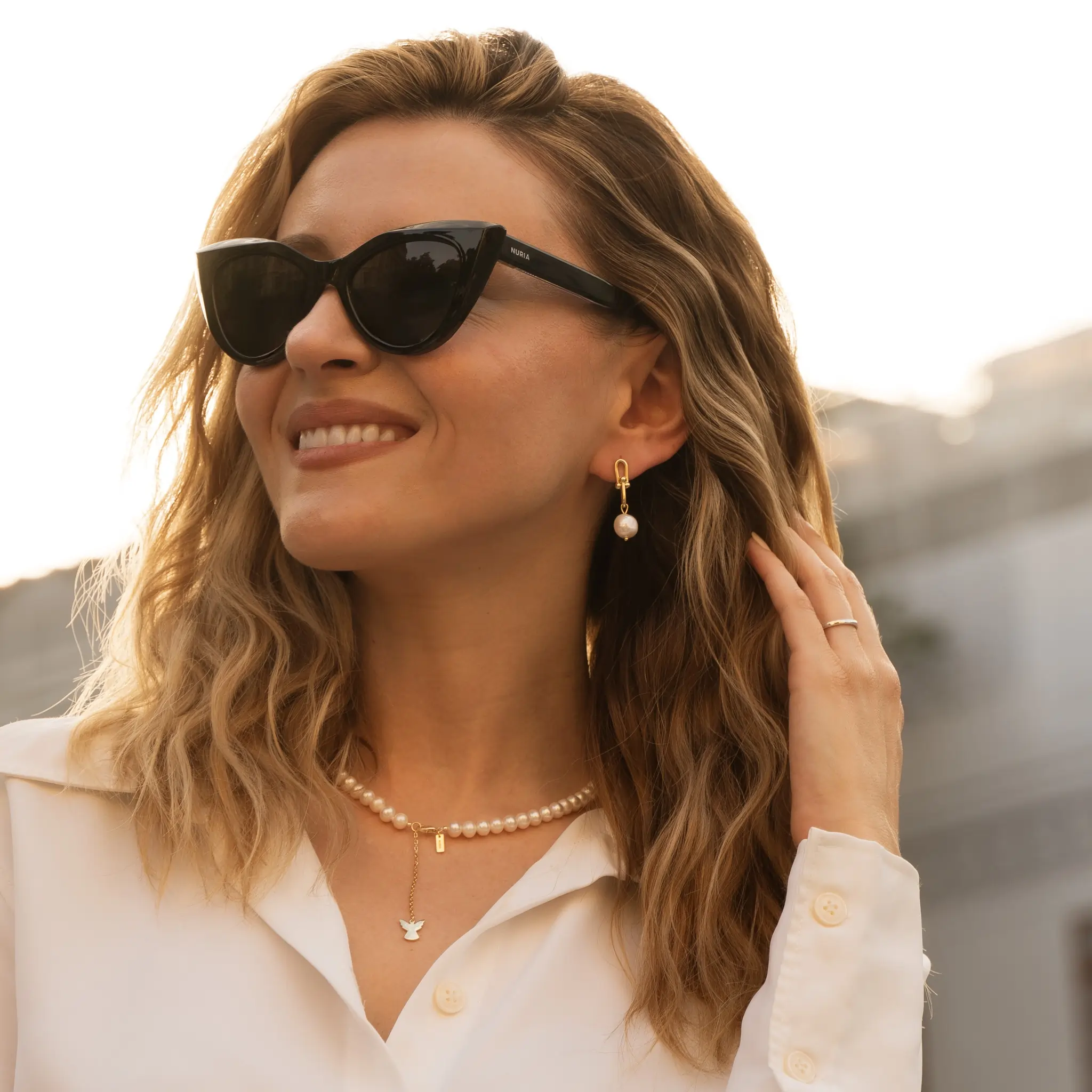 Ochelari de Soare NURIA cu Ramă Cat-Eye Twilight Allure Black [5]