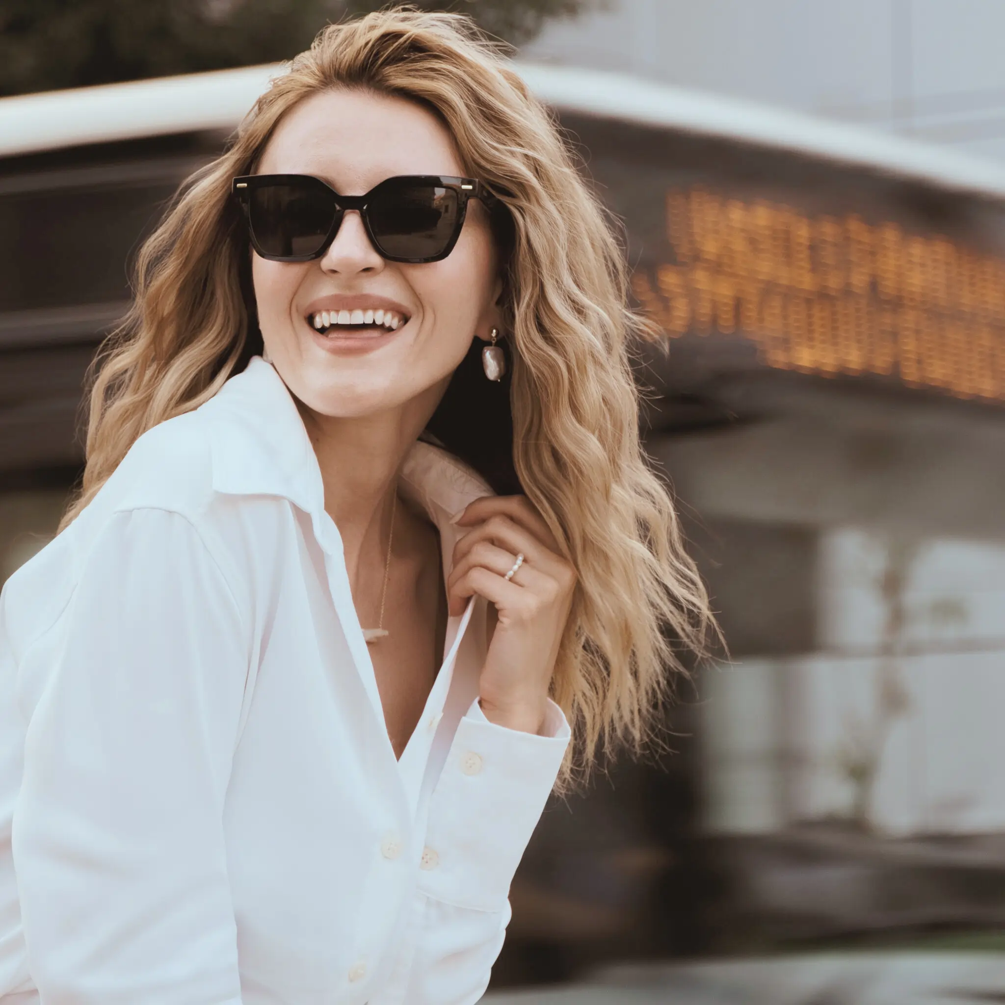 Ochelari de Soare NURIA cu Ramă Dreptunghiulară Spectra Prism Black [4]