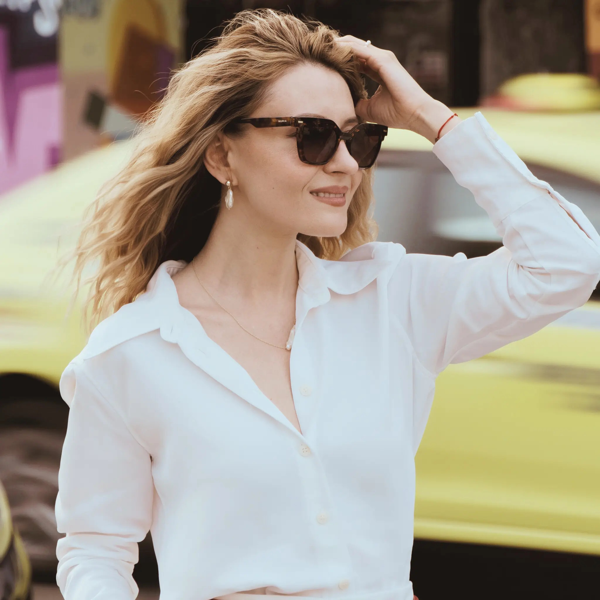 Ochelari de Soare NURIA cu Ramă Dreptunghiulară Spectra Prism Brown Tortoise [6]