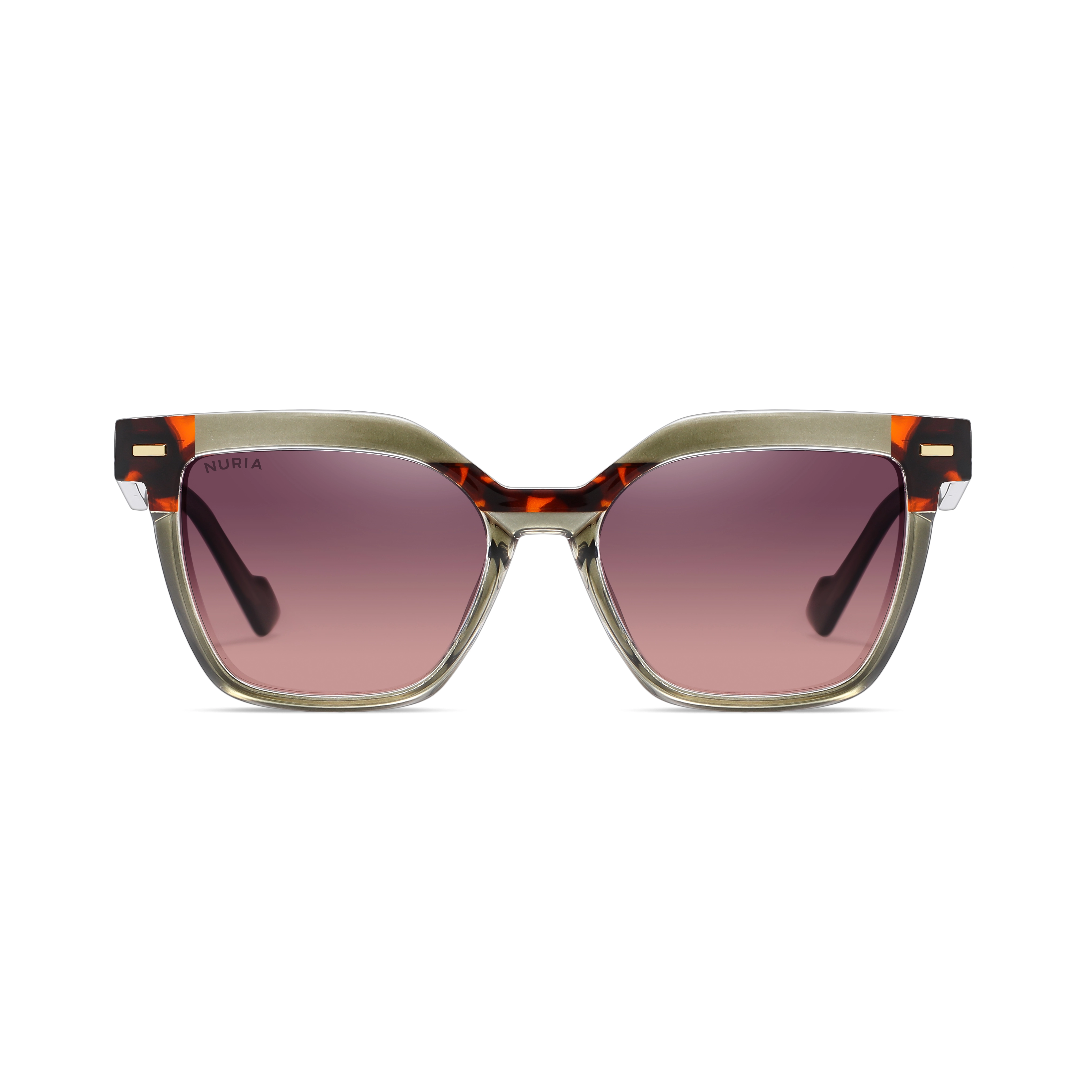 Ochelari de Soare NURIA cu Ramă Dreptunghiulară Spectra Prism Olive Tortoise [2]