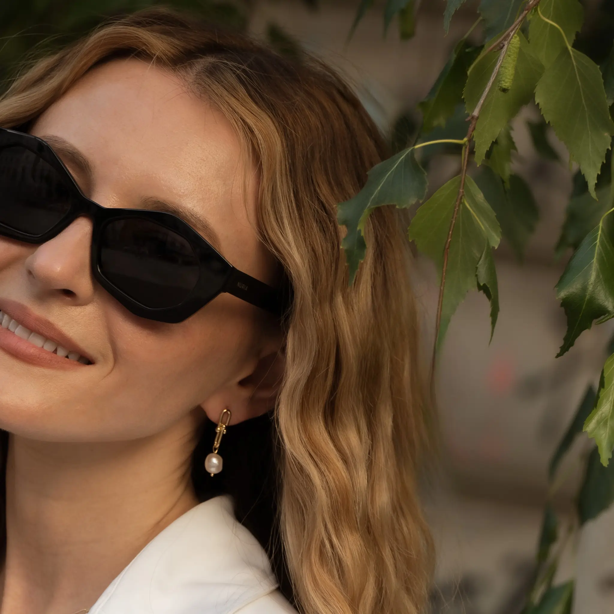 Ochelari de Soare NURIA cu Ramă Geometrică Midnight Cascade Black [6]