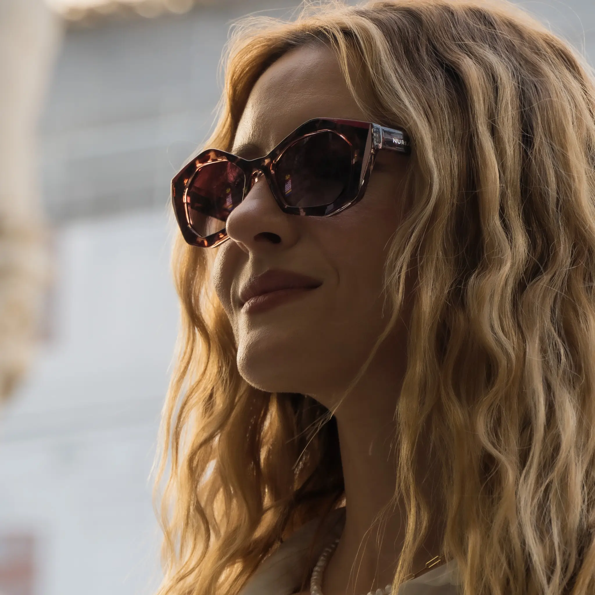 Ochelari de Soare NURIA cu Ramă Geometrică Midnight Cascade Maroon Tortoise [5]