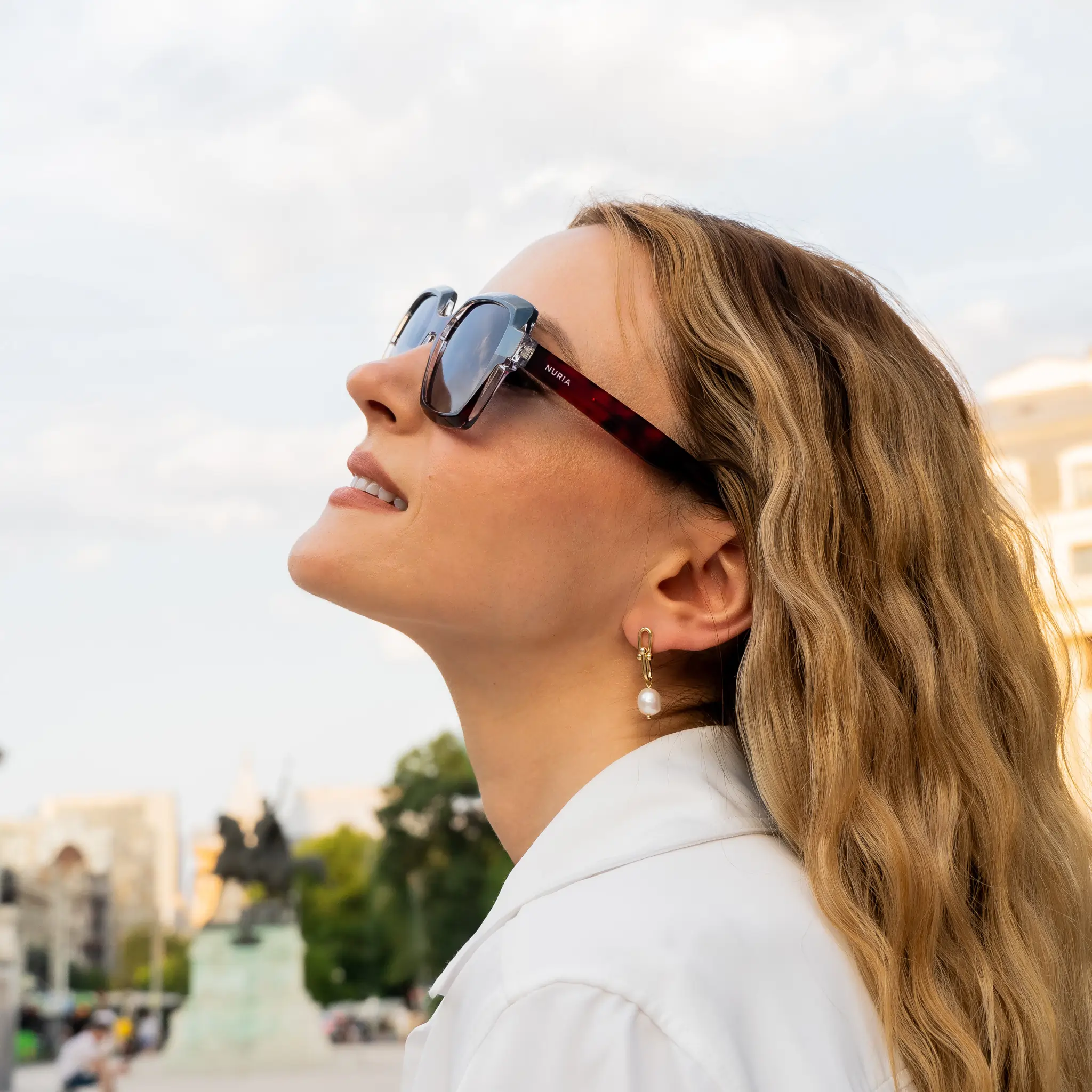 Ochelari de Soare NURIA cu Ramă Pătrată Midnight Aura Brown Tortoise [6]