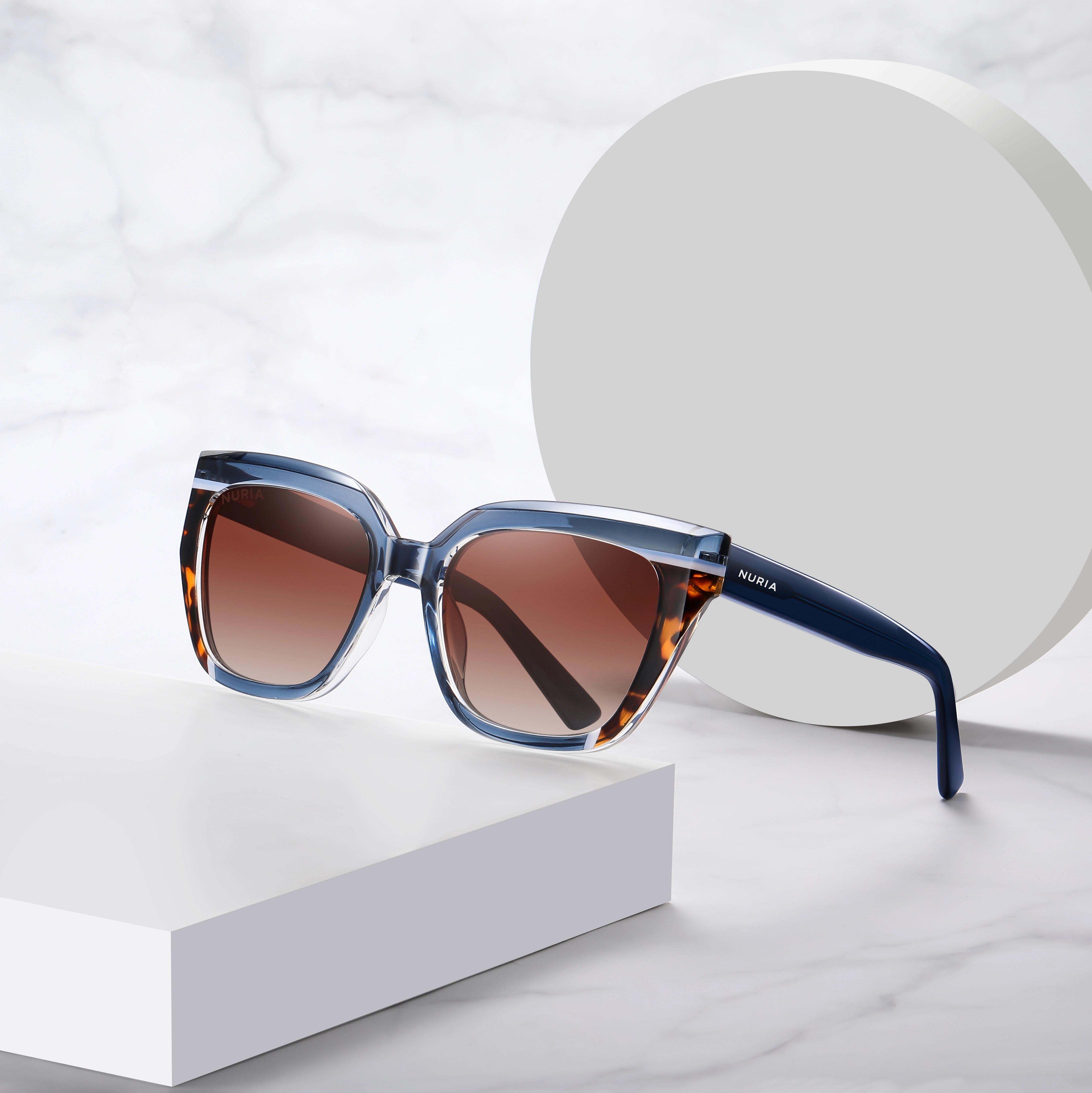 Ochelari de Soare NURIA cu Ramă Pătrată Stellar Edge Blue Tortoise [4]