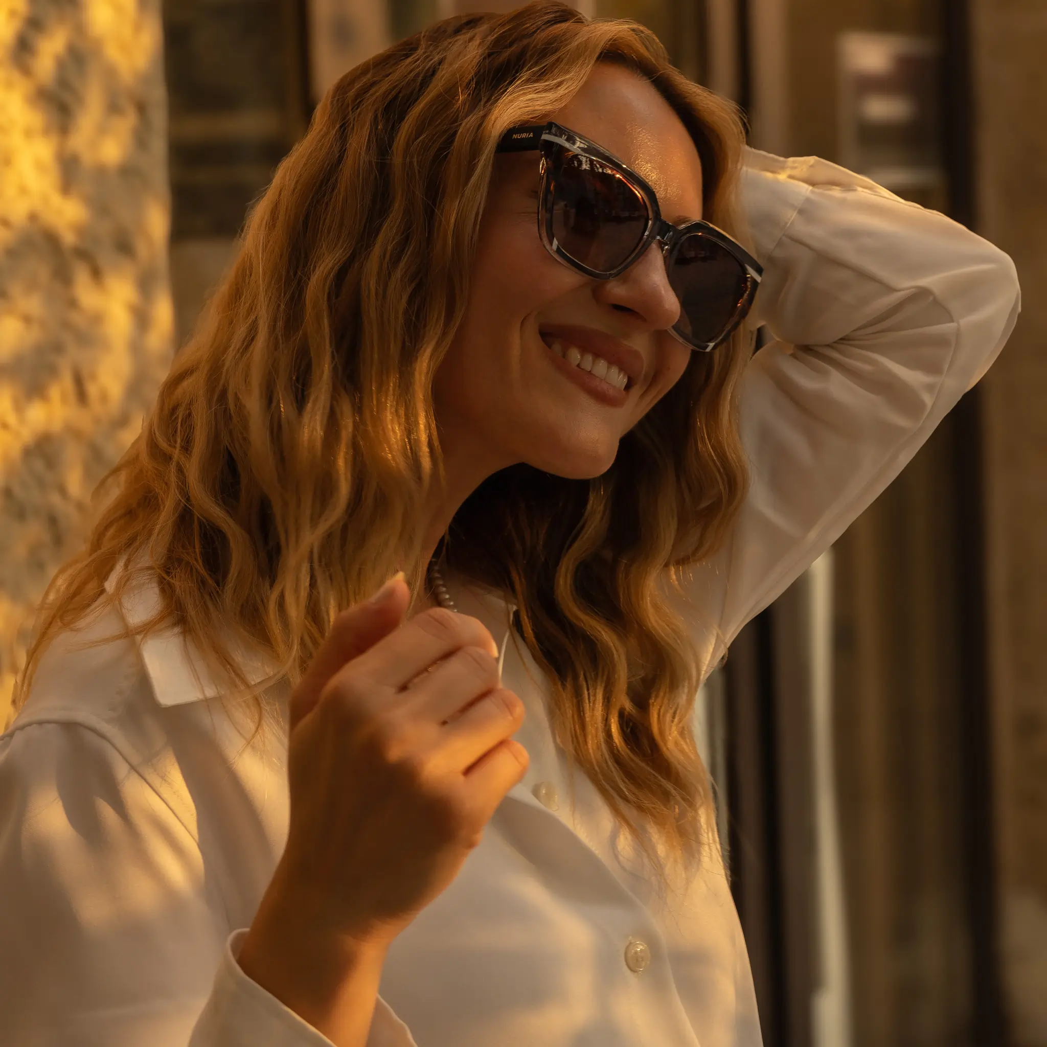 Ochelari de Soare NURIA cu Ramă Pătrată Stellar Edge Blue Tortoise [7]