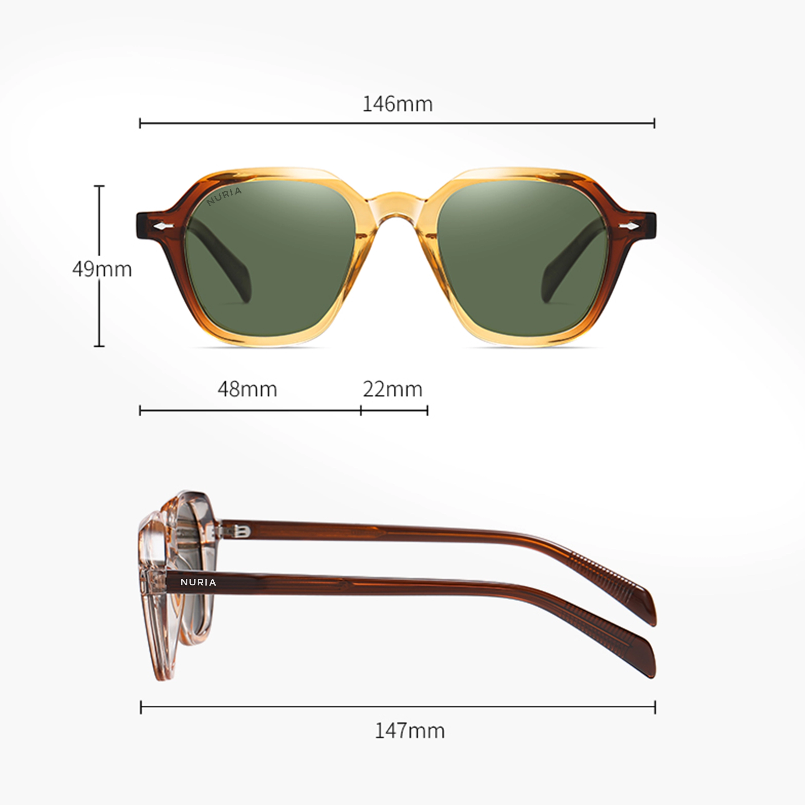 Ochelari de Soare NURIA cu Ramă Rotundă Eclipse Radiance Black [3]